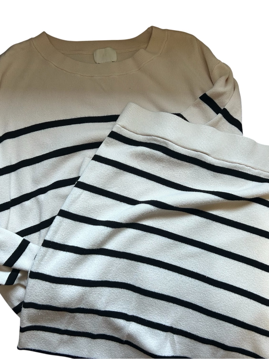 H&M Striped Knit Sweater & Midi Skirt Set | Cozy Matching Co-Ord Set | Size Xxl
